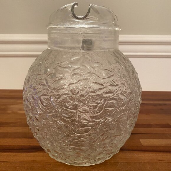 Lemonade Water Beverage Pitcher Clear Textured Glass Anchor Hocking Libo Milano - Picture 3 of 9
